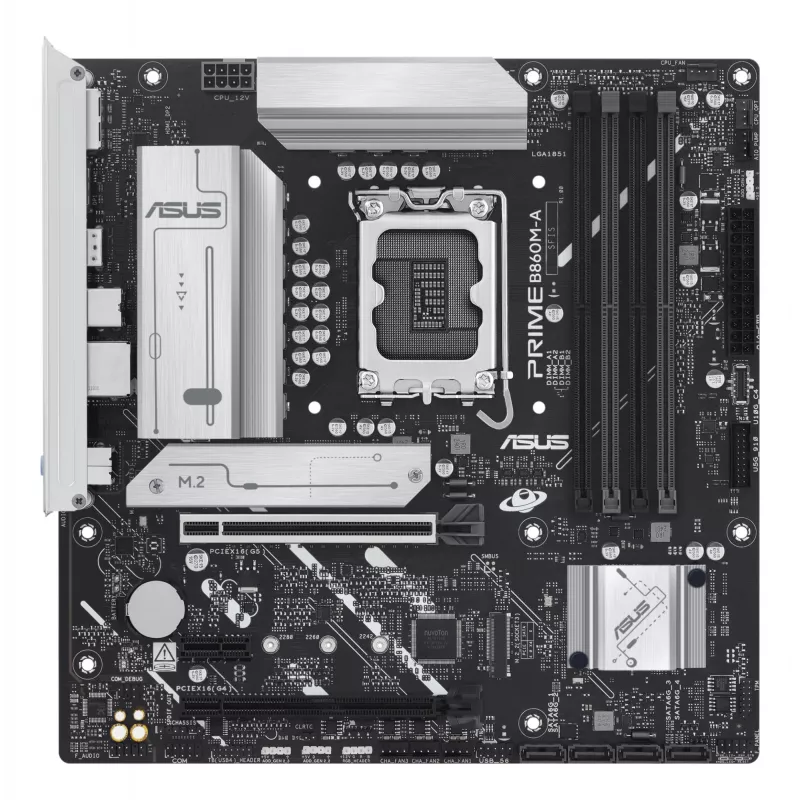 Mātesplate ASUS PRIME B860M-A-CSM — Intel B860, LGA 1851, micro ATX, DDR5, 4 DIMM, 256 GB, 2.5 Gb Ethernet, 4x SATA III, M.2, 1x PCIe x16