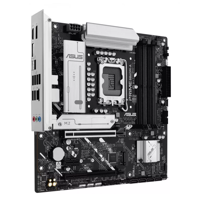 Mātesplate ASUS PRIME B860M-A-CSM — Intel B860, LGA 1851, micro ATX, DDR5, 4 DIMM, 256 GB, 2.5 Gb Ethernet, 4x SATA III, M.2, 1x PCIe x16