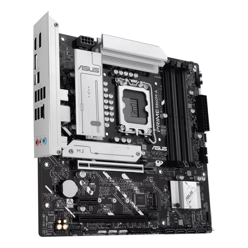 Mātesplate ASUS PRIME B860M-A-CSM — Intel B860, LGA 1851, micro ATX, DDR5, 4 DIMM, 256 GB, 2.5 Gb Ethernet, 4x SATA III, M.2, 1x PCIe x16