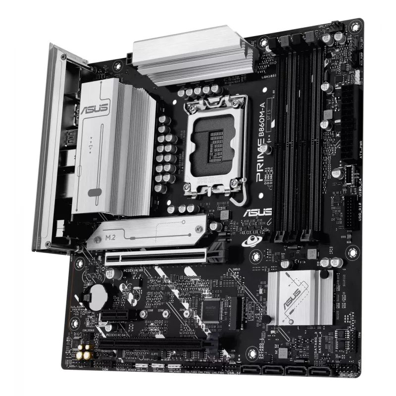 Mātesplate ASUS PRIME B860M-A-CSM — Intel B860, LGA 1851, micro ATX, DDR5, 4 DIMM, 256 GB, 2.5 Gb Ethernet, 4x SATA III, M.2, 1x PCIe x16