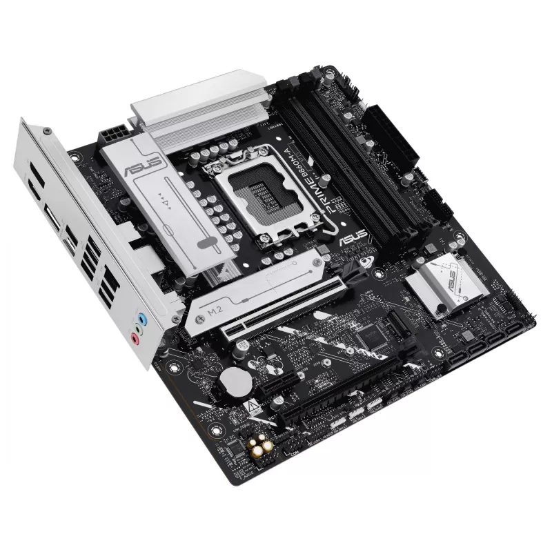 Mātesplate ASUS PRIME B860M-A-CSM — Intel B860, LGA 1851, micro ATX, DDR5, 4 DIMM, 256 GB, 2.5 Gb Ethernet, 4x SATA III, M.2, 1x PCIe x16