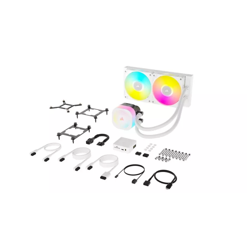 CORSAIR CPU dzesētājs - Icue Link Titan 240 Rx RGB Aio šķidruma dzesētājs - balts