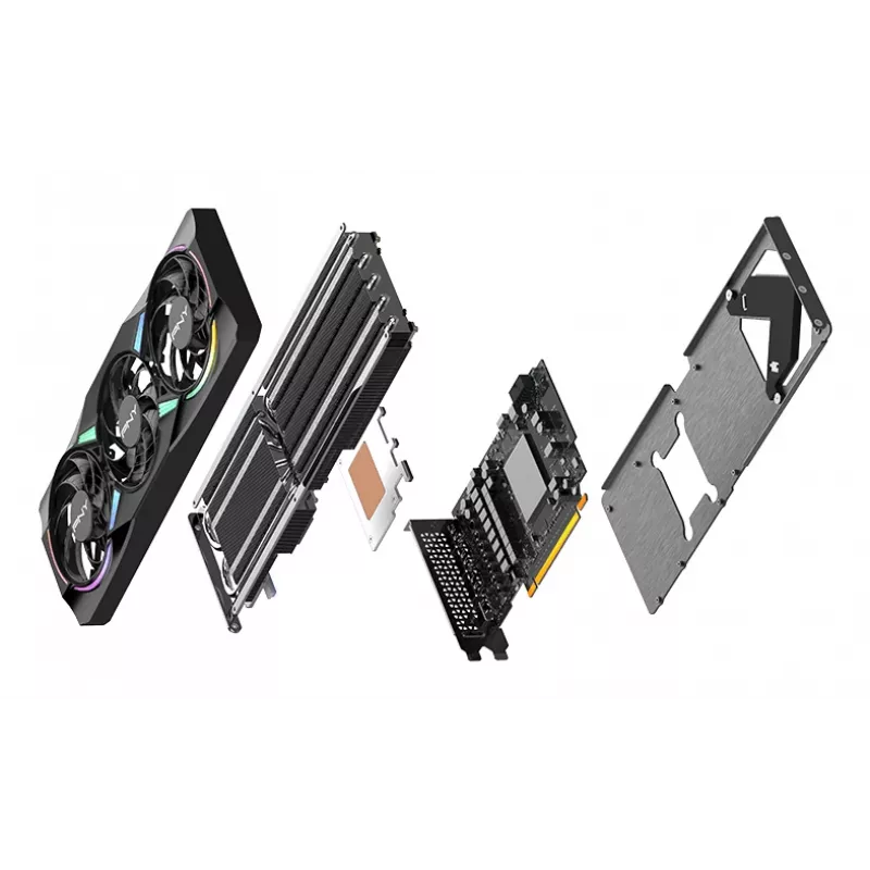 PNY GeForce RTX 5070 12 GB ARGB pārspīlēta trīs ventilatoru - 12 GB GDDR7 - DisplayPort 2.1b / HDMI 2.1b