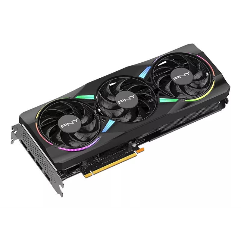 PNY GeForce RTX 5070 12 GB ARGB pārspīlēta trīs ventilatoru - 12 GB GDDR7 - DisplayPort 2.1b / HDMI 2.1b