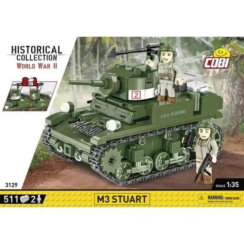 Būvbloku komplekts Cobi Blocks M3 Stuart, 511 gabali, saderīgs ar citiem zīmoliem