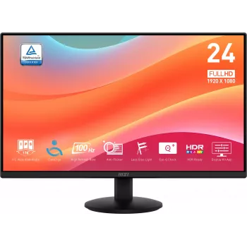 MSI Pro MP242L datora monitors 60,5 cm (23,8 collas) 1920 x 1080 pikseļi Full HD LCD melns
