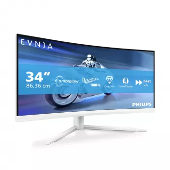 Philips Evnia 5000 34M2C5501A/00 datora monitors 86,4 cm (34 colli) 3440 x 1440 pikseļi Wide Quad HD LCD Balts