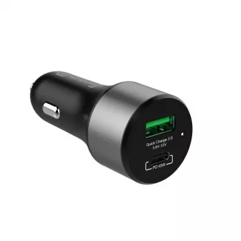 Automašīnas lādētājs Crong CRG-PWRC-USBC63-BLK Ātrā uzlāde Viedtālruņiem Viedpulksteņiem