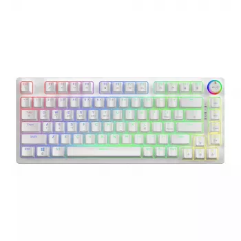 Spēļu tastatūra Savio Phenix balta GAT dzeltena USB Bluetooth QWERTY