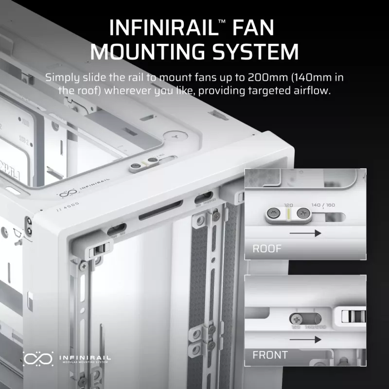 CORSAIR Mid-tower - Geh Midi Frame 4000d balts