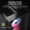 PC korpuss CORSAIR FRAME 4000D RS ARGB Midi Tower Melns — ATX/Micro-ATX/Mini-ITX, rūdīts stikls, ARGB ventilatori, GPU līdz 370 mm