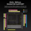 PC korpuss CORSAIR FRAME 4000D RS ARGB Midi Tower Melns — ATX/Micro-ATX/Mini-ITX, rūdīts stikls, ARGB ventilatori, GPU līdz 370 mm
