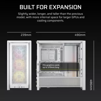 CORSAIR Mid-tower - Geh Midi Frame 4000d Rs ArGB balta
