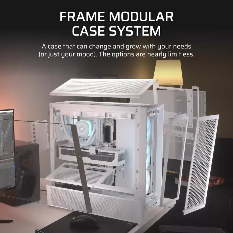 CORSAIR Mid-tower - Geh Midi Frame 4000d Rs ArGB balta