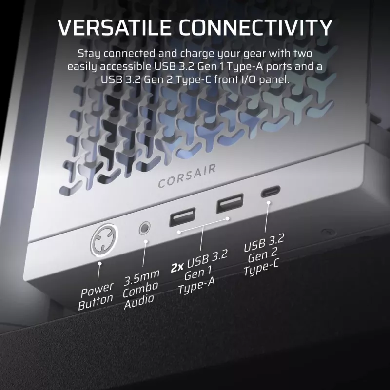CORSAIR Mid-tower - Geh Midi Frame 4000d Rs ArGB balta