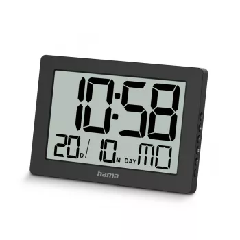 Digitālais pulkstenis Hama 00222230 Taisnstūrveida Melns Sienas/Galda Baterija