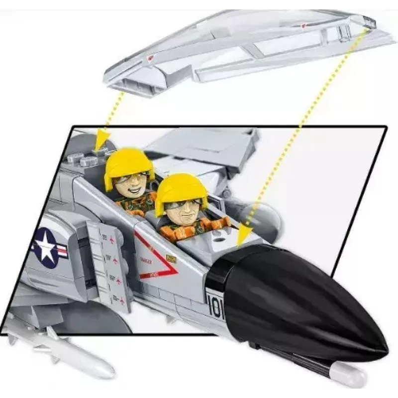 Cobi Blocks Bruņotie spēki F-4 Phantom II modelis 703 daļu konstrukcijas komplekts