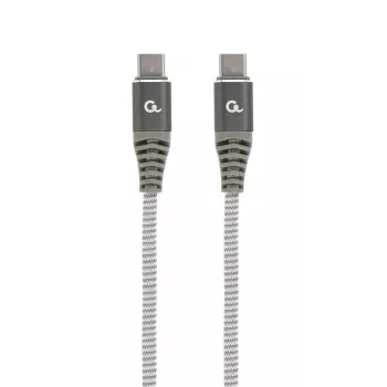 GEMBIRD Premium 100W Type-C Power Delivery (PD) uzlādes un datu kabelis, 1,5 m – pelēks