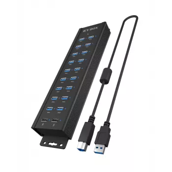 ICY BOX IB-HUB1720-U3 Melns