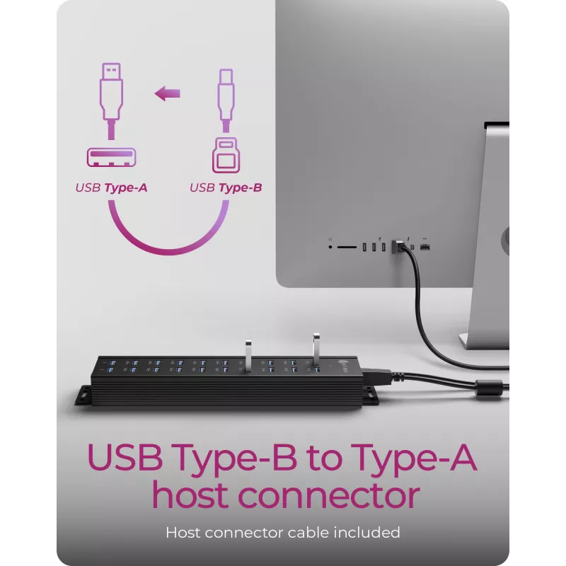 ICY BOX IB-HUB1720-U3 Melns