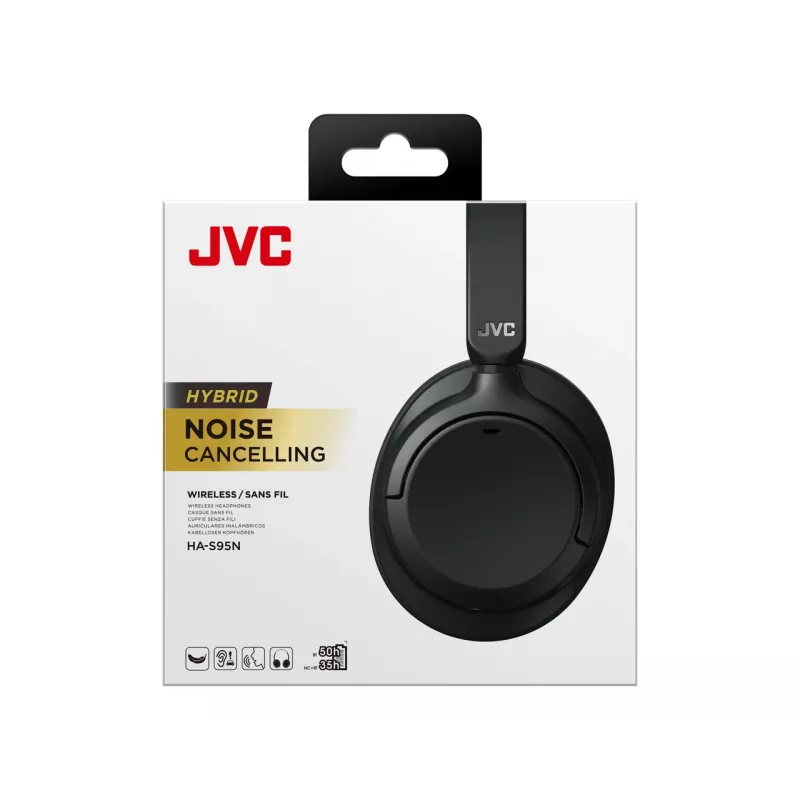 JVC ‎HA-S95N austiņas ar vadu un bezvadu savienojumu, galvas lentes stiprinājums Zvani/Mūzika Bluetooth melns