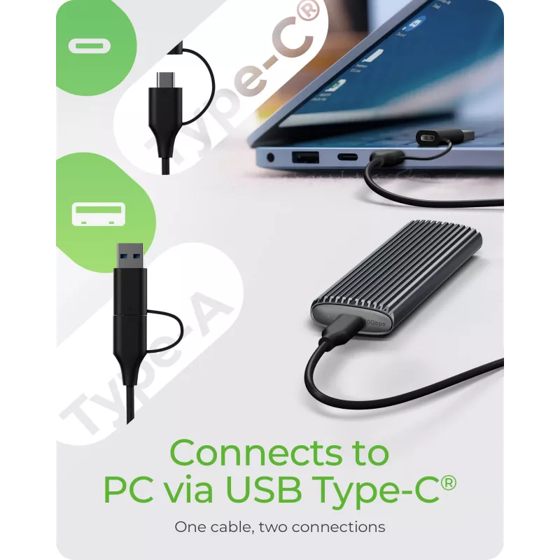 ICY BOX IB-1808MCT-CU31 SSD korpuss Melns M.2