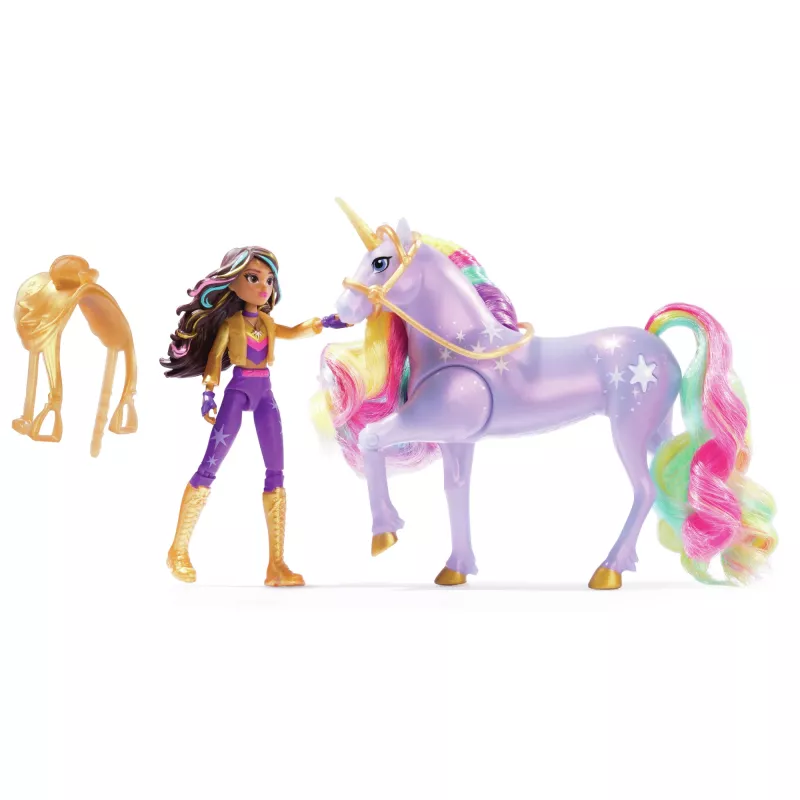 Usorteret Unicorn Academy Sophia & Light Magic Wildstar modes lelle ar varavīksnes gaismas efektiem, LR44 baterijām, 241 mm