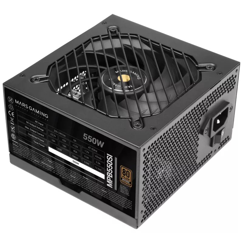 Mars Gaming MPB550SI barošanas bloks 550 W 24-pin ATX ATX melns
