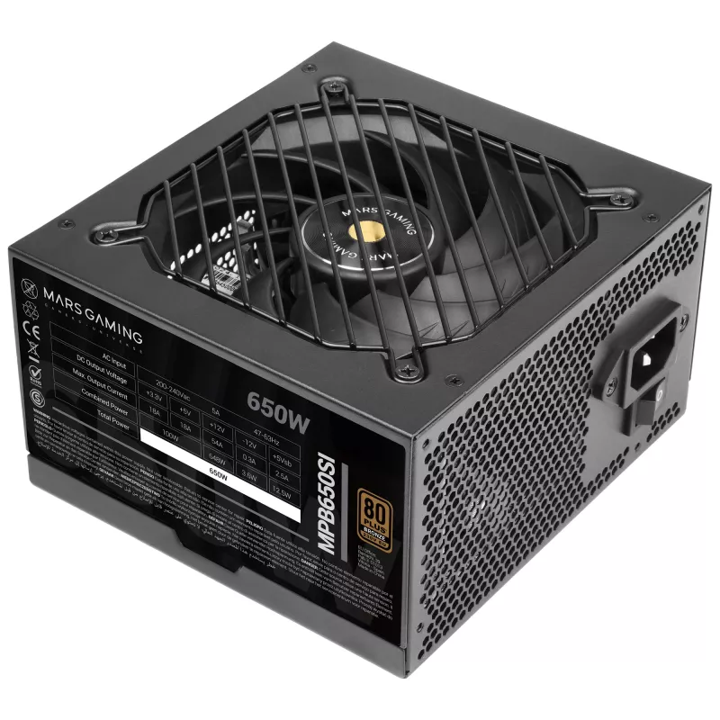 Mars Gaming MPB650SI barošanas bloks 650 W 24-pin ATX ATX Melns
