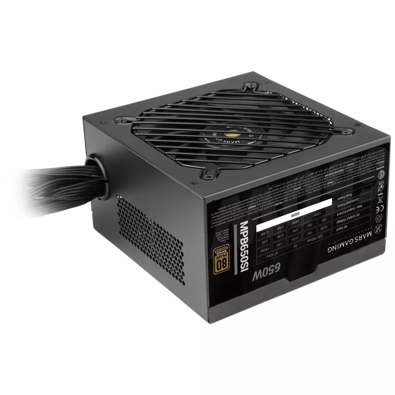 Mars Gaming MPB650SI barošanas bloks 650 W 24-pin ATX ATX Melns