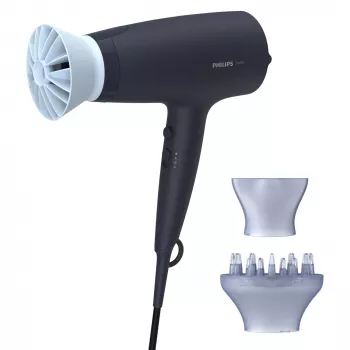 Philips 3000 sērijas 3000 BHD360/20 matu žāvētājs, līdzstrāva, tumši zils, pakarināšanas gredzens, 1,8 m, 2100 W, 220-240 V