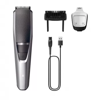 Bārdas trimmeris Philips BEARDTRIMMER Series 3000 BT3239/15, 0,5 mm–10 mm, 20 garuma pakāpju, uzlādējams caur USB, melns/sudrabains