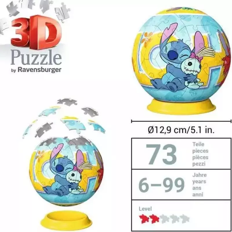 Ravensburger Disney Stitch 3D puzles bumba, 72 detaļas