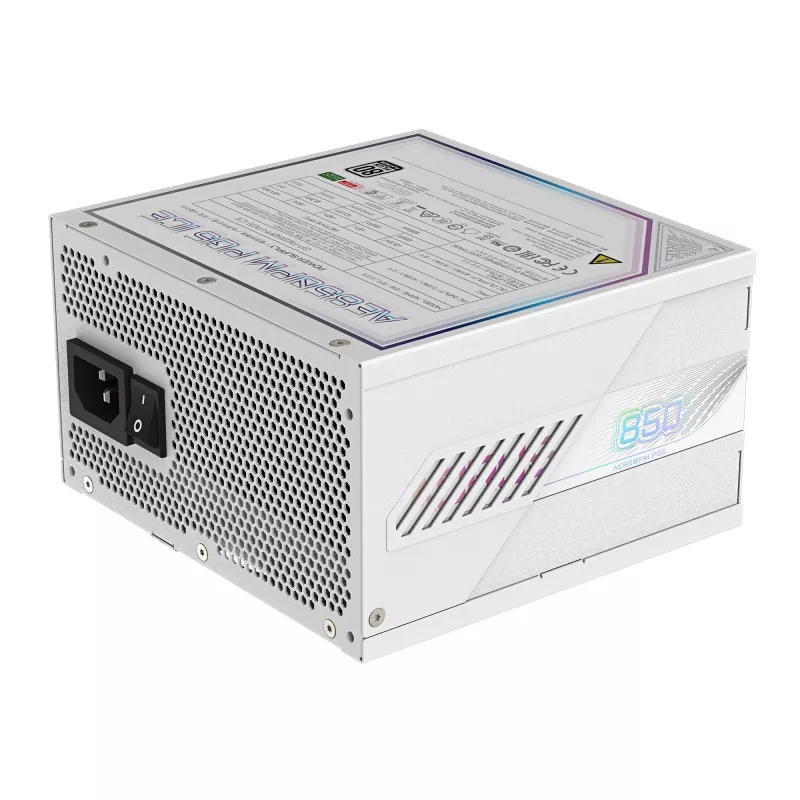Barošanas bloks GIGABYTE AORUS ELITE P850W 850W ATX 80 PLUS Platinum pilnībā modulārs balts 120mm ventilators