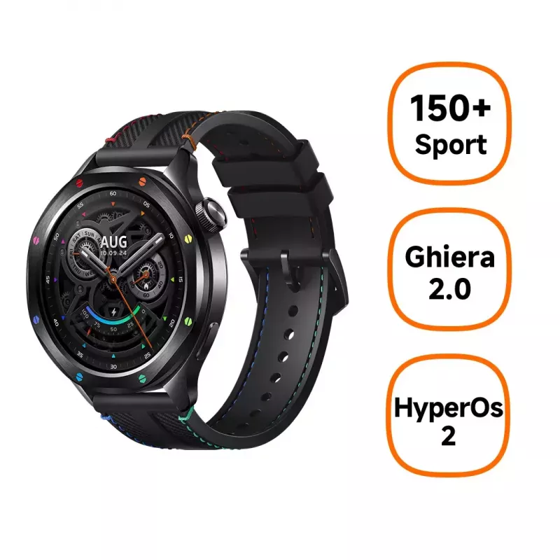 Viedpulkstenis Xiaomi Watch S4 ar 1,43 collu AMOLED, 466×466, 486 mAh, alumīnija korpusu, tekstila siksnu, melns Multi