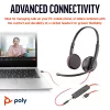 HP Poly Melnswire 3225 Stereo USB-C austiņas +3,5 mm spraudnis +USB-C/A adapteris (vairumā)
