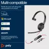 HP Poly Melnswire 5210 Monaural USB-C austiņas +3.5 mm spraudnis +USB-C/A adapteris