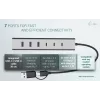 i-tec USB-C/USB-A lādēšanas metāla centrmezgls ar 7 portiem (3x USB-C, 4x USB-A)