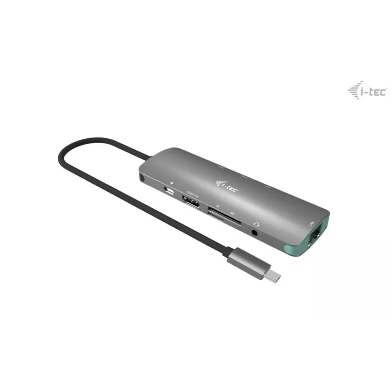 i-tec USB-C Metal Nano dokstacija 4K HDMI LAN ar strāvas padevi 100W + universālais lādētājs 100W