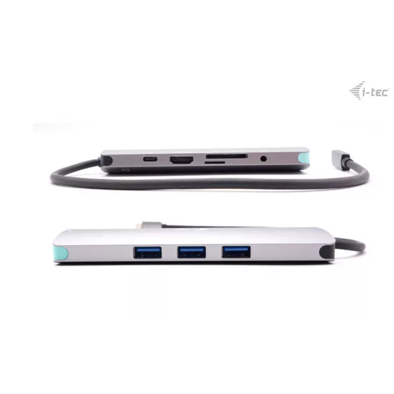 i-tec USB-C Metal Nano dokstacija 4K HDMI LAN ar strāvas padevi 100W + universālais lādētājs 100W