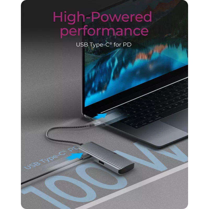 ICY BOX IB-DK4022a-CPD vadu USB 3.2 Gen 1 (3.1 Gen 1) Type-C alumīnija, sudraba