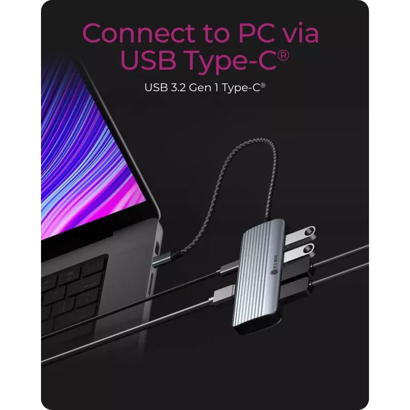 ICY BOX IB-DK4022a-CPD vadu USB 3.2 Gen 1 (3.1 Gen 1) Type-C alumīnija, sudraba