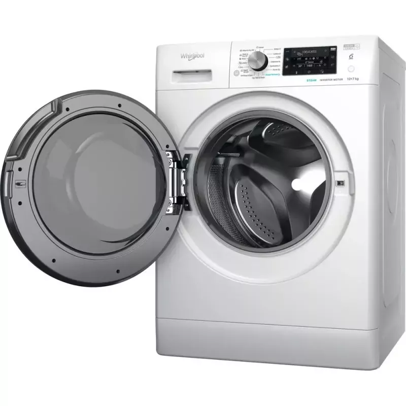 Whirlpool FFWDD1076258B veļas mazgājamā un žāvējamā mašīna Brīvstāvoša Ar priekšējo ielādi Balta