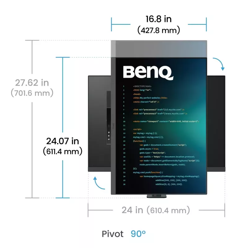 Monitors BenQ RD280UA 28,2 collas 4K Ultra HD IPS 3840 x 2560, 3:2, HDR10, 350 cd/m², USB‑C PD 90W, 5 ms