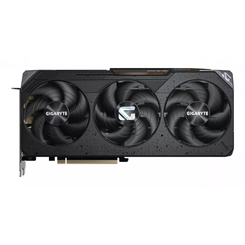 GIGABYTE grafiskā karte Radeon RX 9070 — 16 GB GDDR6, PCIe 5.0, 256-bit, 2700 MHz paātrinājums, 2×HDMI 2.1b, 2×DP 2.1a, 3 ventilatori