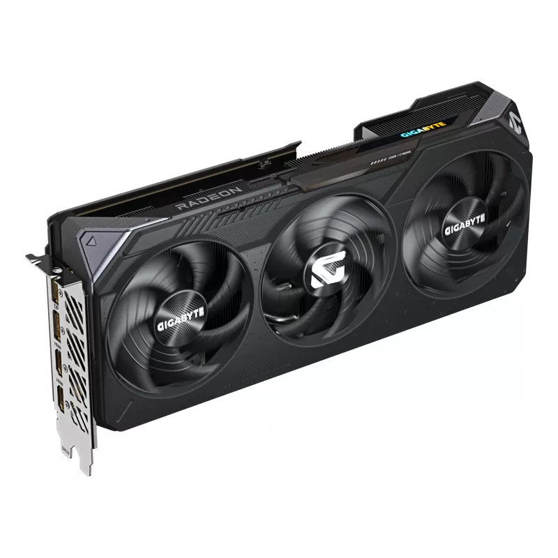 GIGABYTE grafiskā karte Radeon RX 9070 — 16 GB GDDR6, PCIe 5.0, 256-bit, 2700 MHz paātrinājums, 2×HDMI 2.1b, 2×DP 2.1a, 3 ventilatori
