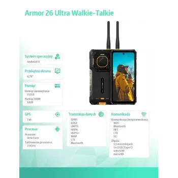 Viedtālrunis UleFone Armor 26 Ultra 6.1 collas 12 GB RAM 512 GB krātuve melns
