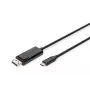 DIGITUS USB Type-C uz DisplayPort divvirzienu, maks. izšķirtspēja 8K 30 Hz, garums 2 m, melns