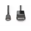DIGITUS USB Type-C uz DisplayPort divvirzienu, maks. izšķirtspēja 8K 30 Hz, garums 2 m, melns