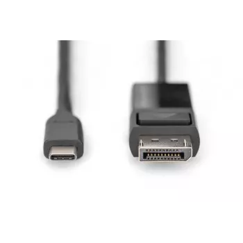 DIGITUS USB Type-C uz DisplayPort divvirzienu, maks. izšķirtspēja 8K 30 Hz, garums 2 m, melns